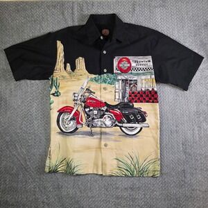 Harley Davidson Button Up Shirt Small Made in Hawaii Road King Graphic USA